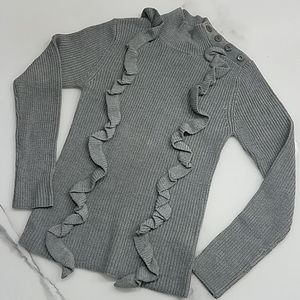 NWOT Feminine ruffle front sweater
